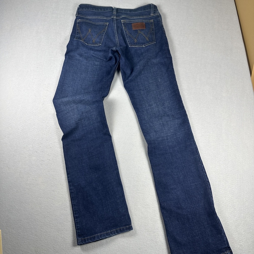 Wrangler Jeans Men 29x36 Blue Straight Leg Dark Wash Denim Pants Cowboy - Picture 6 of 7